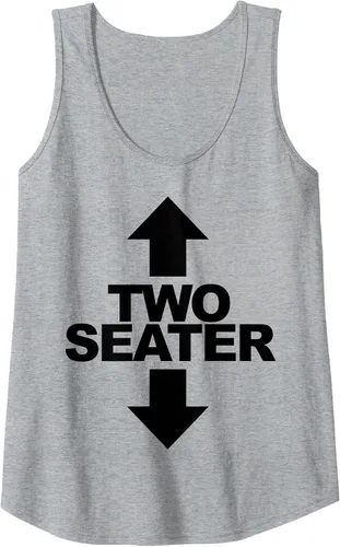 Vista 7 de Two Seater Funny Adult Humor Two Seater Tank Top Gris jaspeado