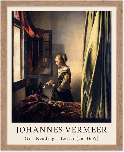 Vista 40 de Poster Master Póster vintage Johannes Vermeer – Impresión de pintura de vista retro de Delft – Vista del arte de Delft – Regalo para hombres