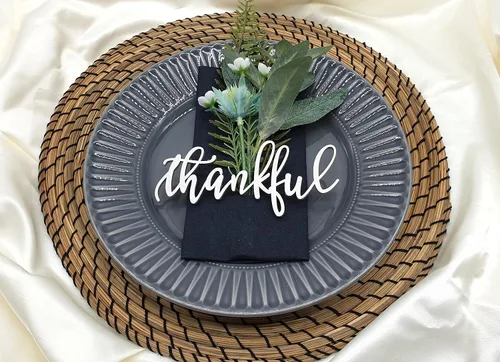 Vista 6 de Tarjetas de lugar agradecido, tarjetas de lugar de Navidad personalizadas, ajuste de lugar de cena personalizado, decoración de mesa de otoño