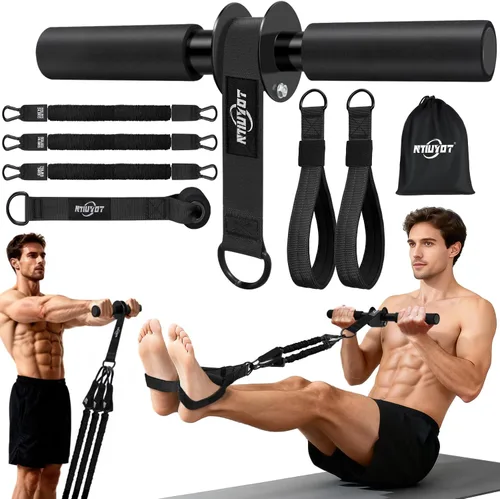 Vista 9 de 195LBS Heavy Duty Pedal Resistance Band with Handle, Sit Up Exercise Equipment for Men Foot Pedal Exerciser Band for Home Gym, Abs, Core, Arm &