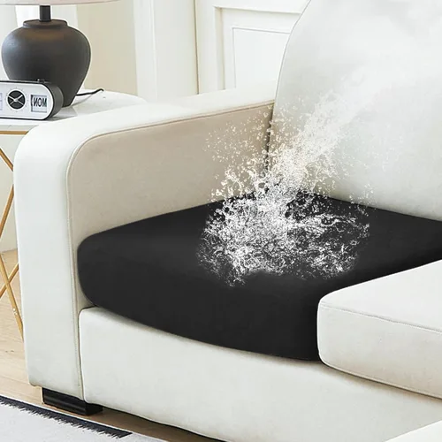 Vista 39 de NAISI Fundas de cojín impermeables de tela de terciopelo grueso lavable, 1 pieza, fundas individuales para sofá modular con parte inferior elástica