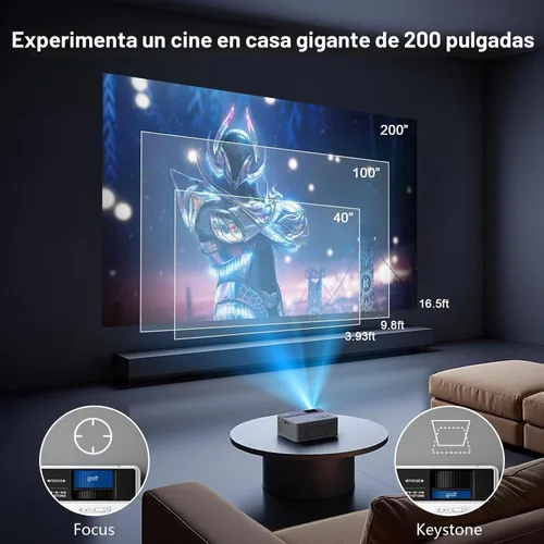 Vista 7 de TMY Mini proyector, proyector Bluetooth mejorado con pantalla, proyector portátil Full HD de 1080P, proyector de películas compatible con TV Stick