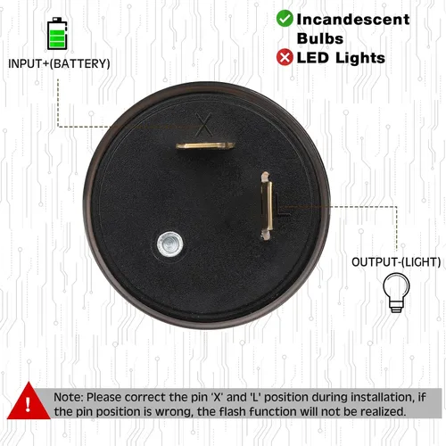 Vista 4 de Reginary 4 unids 12V 2 Pin Electrónico LED Flasher Relé LED Luz de señal de giro de dos clavijas redonda resistente 20 amperios Compatible Automóvil