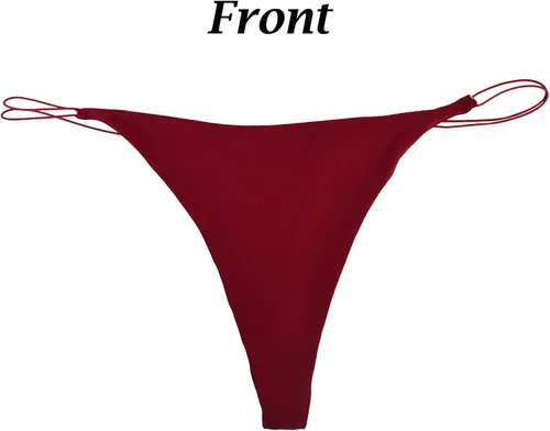 Vista 5 de Bolivelan Paquete de 5 tangas de bikini con cuerda, tanga, modal