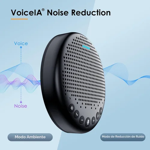 Vista 2 de EMEET Altavoz y Micrófono para Conferencias Luna Captación de Voz 360° con Reducción de Ruido/Silencio/Indicador USB Bluetooth Altavoz con Dongle