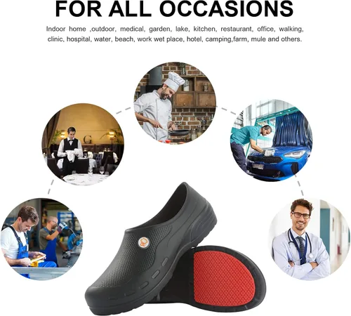 Vista 6 de Zapatos de chef unisex resistentes al aceite al agua zapatos de trabajo antideslizantes cómodos zapatos de enfermería para chefs enfermeras
