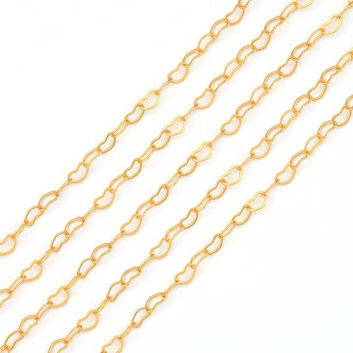 Vista 11 de BEADIA - Cadenas planas bañadas en oro de 18 quilates, 3 mm, 2 metros para la fabricación de joyas