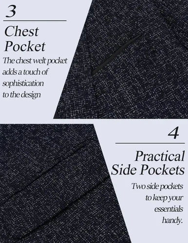 Vista 5 de COOFANDY Men's Casual Blazer Suit Jackets Slim Fit One Button Business Sport Coats