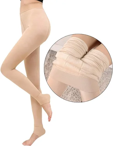 Vista 7 de Leggings térmicos para invierno con forro polar grueso y forro polar para mujer