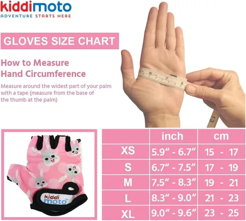 Vista 6 de Kiddimoto Guantes de bicicleta antideslizantes para niños y niñas, guantes de ciclismo sin dedos para niños de 2 a 8 años, guantes de ciclismo sin