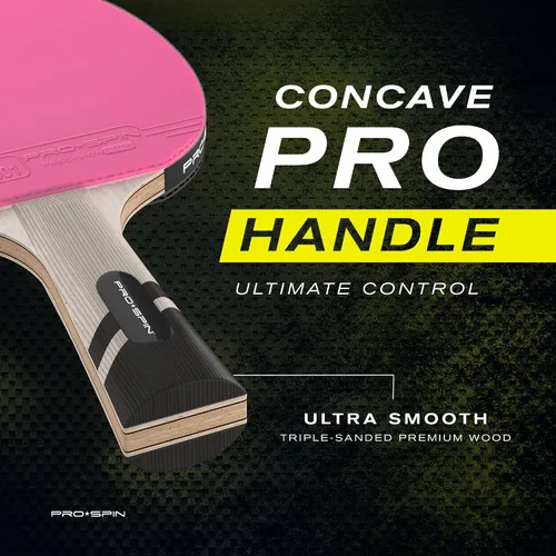 Vista 4 de PRO-SPIN Ping Pong Paddles – ITTF Approved Professional Table Tennis Rackets with Carbon Fiber for Superior Control 7-Ply Blade, Premium Rubber