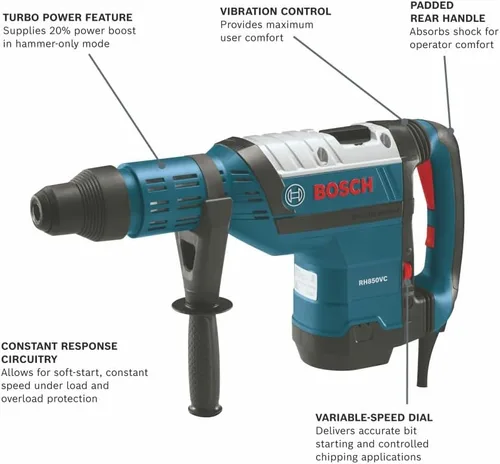 Vista 2 de BOSCH RH850VC SDS-max® Martillo combinado de 1-7/8 pulgadas