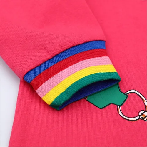 Vista 5 de Vestido de manga larga para niñas pequeñas, de algodón, para otoño, lindo, casual, básico Bolsa1