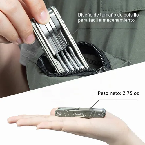 Vista 4 de SMALLRIG Herramienta plegable universal multiherramienta para videógrafos, juego de herramientas con nueve herramientas funcionales incluidas