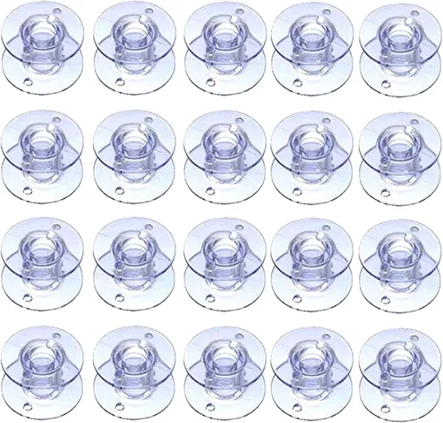 Vista 8 de 25 piezas de bobinas para máquina de coser, bobinas de coser con estuche, bobinas Sa156, bobinas clase 15, bobinas de plástico compatibles