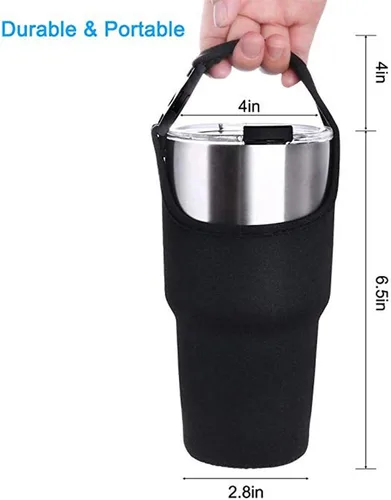 Vista 4 de Paquete de 2 soportes para vasos, funda de neopreno con correa, bolsa de 30 onzas para YETI, Rtic, Atlin, Ozark Trail, Rambler