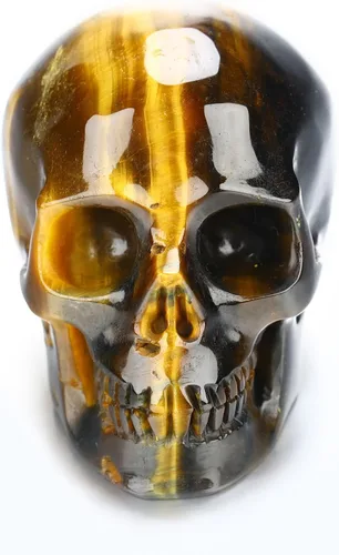 Vista 14 de Skullis Cabeza de calavera de cristal de obsidiana negra de 2.0 pulgadas, escultura de arte fino de piedras preciosas talladas a mano, estatua