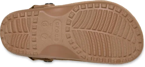 Vista 3 de Crocs Zuecos clásicos de lona elaborados unisex para hombres y mujeres Gamuza de chocolate con leche