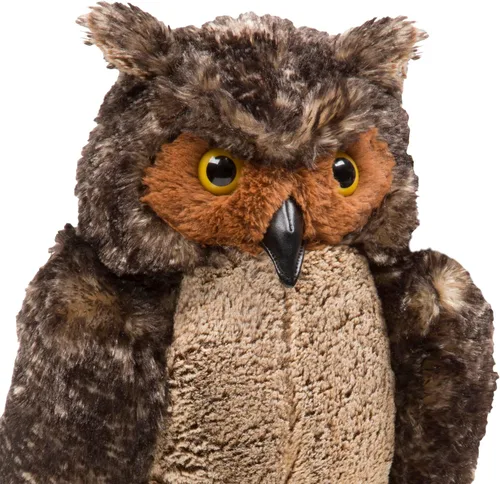 Vista 4 de Peluche de búho gigante Melissa & Doug, muy realista, 17 pulgadas de alto