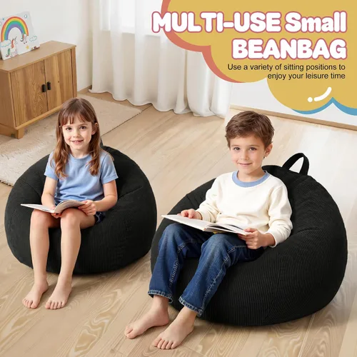 Vista 4 de HABUTWAY 2 puf de 2 pies, puf gigante para adolescentes y adultos, puf grandes con relleno de espuma viscoelástica, puf grandes con funda de pana