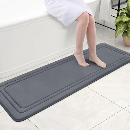 Vista 60 de Grandaily Alfombra de Baño de Espuma Viscoelástica 24x16, Ultra Suave, Antideslizante y Absorbente, Alfombras de Baño Lavables a Máquina y Secables