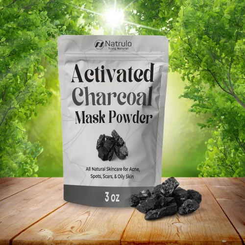 Vista 2 de Mascarilla facial de carbón – Mascarilla negra natural con arcilla de bentonita – Limpieza profunda, removedor de puntos negros, reductor de poros