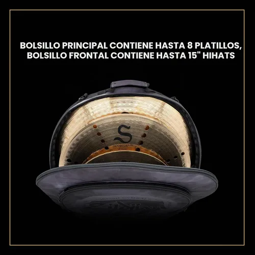 Vista 5 de Zildjian Mochila para 20 estudiantes, bolsa de platillo, negro y gris
