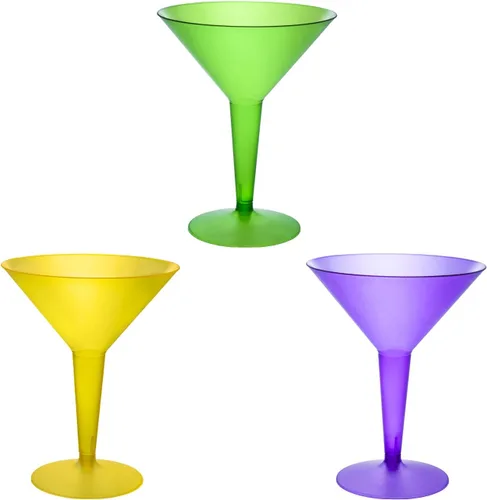 Vista 7 de Party Essentials Vasos de Martini de plástico duro de dos piezas de 8 onzas, rosa neón, 10