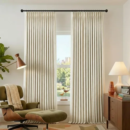 Vista 19 de Mrs.Naturall Cortinas de cocina beige de 42 x 45 pulgadas de largo para cortinas opacas pequeñas