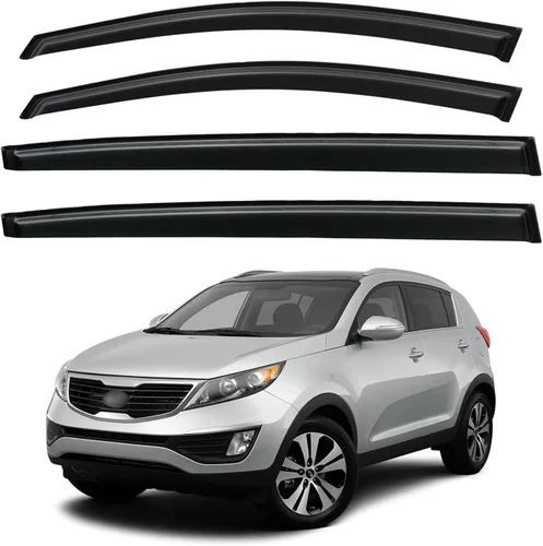 Vista 72 de YQAUTEC - Viseras para ventana, protectores contra la lluvia, compatibles con Subaru WRX 2015-2021, deflectores de viento para ventanas, viseras