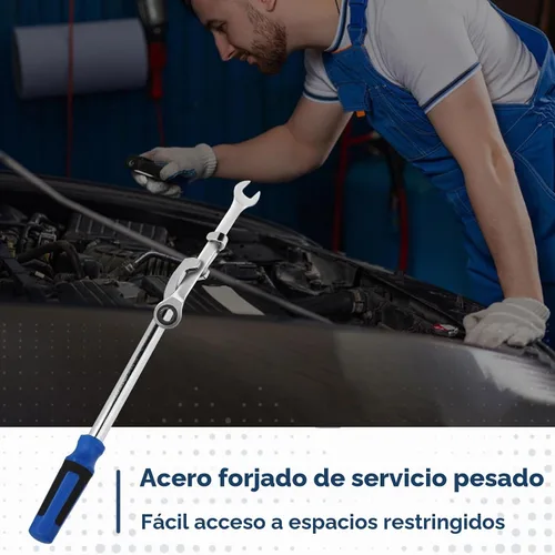 Vista 6 de Barra de herramientas extensora de llave de 15 pulgadas con asa, extensión de llave adaptador de torsión, adaptador universal para un máximo