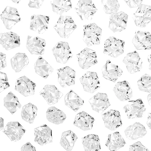 Vista 22 de Cubitos de hielo falsos, 1000 piezas de rocas de hielo acrílicas para centros de mesa, 0.433 x 0.551 in de dispersión de mesa de hielo artificial
