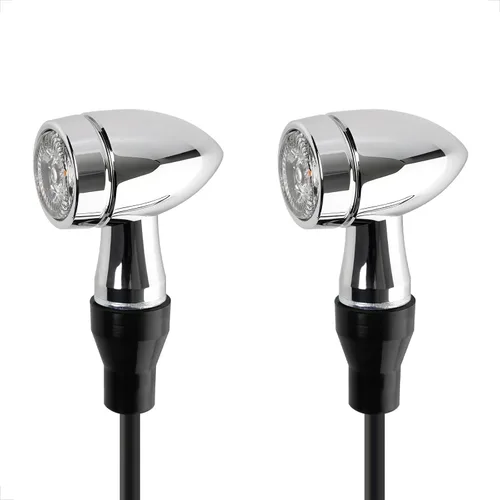 Vista 9 de evermotor CNC - Señal de giro para motocicleta, 12 V, luz intermitente LED ámbar 2 piezas, impermeable, universal, forma de bala, carcasa