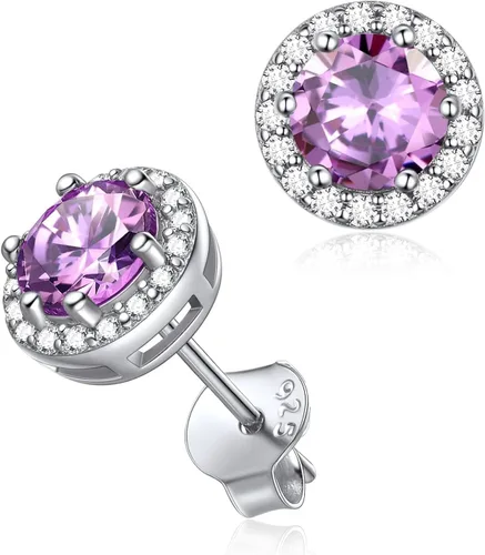 Vista 28 de ChicSilver Aretes de piedra natal para mujer de plata de ley 925