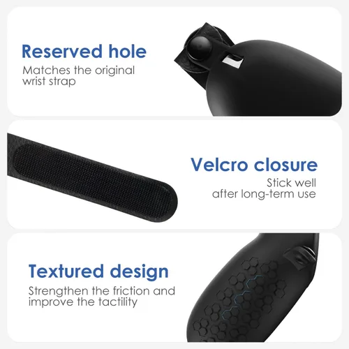 Vista 5 de ZyberGears VR Controller Grips for Oculus Quest 2 Premium Silicone Material with Textured Design Velcro Strap for Oculus Quest 2 Accessories