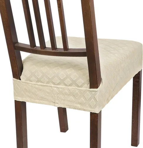 Vista 11 de SearchI Juego de 2 fundas de asiento elásticas para sillas de comedor, suaves, extraíbles y lavables, para sillas de comedor, protector de asiento