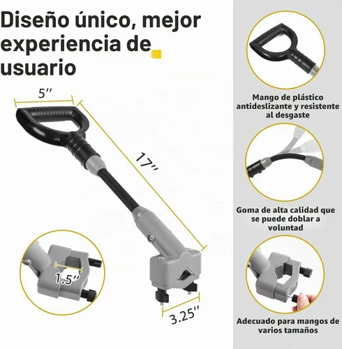 Vista 2 de Mango universal para pala de nieve, accesorio de mango protector de espalda para pala de nieve, extensión de mango ergonómico de elasticidad, ajuste
