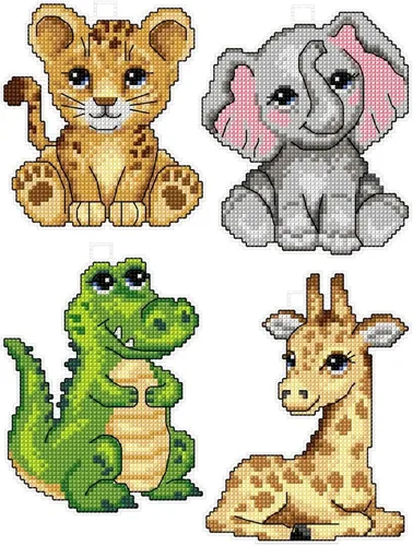 Vista 4 de Crafting Spark Kit de punto de cruz contado "Animales exóticos" 174CS