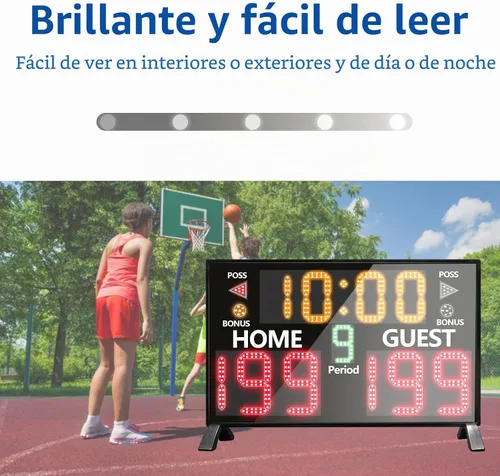 Vista 4 de YZ Bigger LED Digital Scoreboard, Portable Basketball Scoreboard with Timer Clock, Electronic Scoreboard with Remote, Tabletop Scoreboard Clock