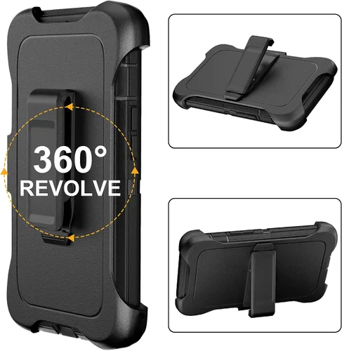 Vista 3 de Funda para iPhone 14 Pro Max de 6.7 pulgadas con 2 protectores de pantalla y soporte de funda de clip para cinturón, resistente protección de cuerpo