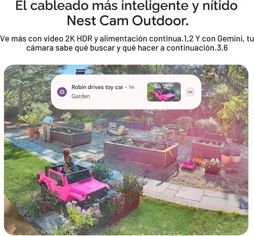 Vista 3 de Google Nest Cam Outdoor (con cable, 2.ª generación) - Cámara de seguridad