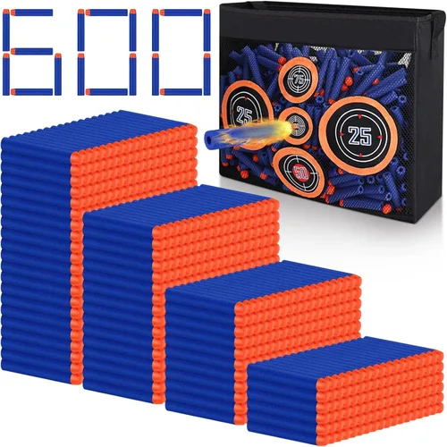 Vista 10 de Pokiiulk Dardos Balas de Repuesto Compatibles con Pistolas Nerf, 1000 Piezas de Dardos de Espuma Compatibles con Fiesta Nerf con Bolsa de Malla