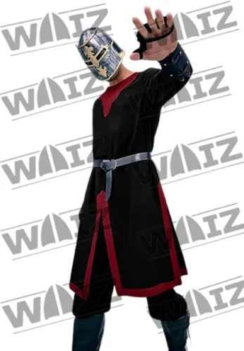Vista 3 de WAIZ Disfraz medieval para hombre, túnica templaria renacentista, para Halloween, LARP, tops vikingos, caballero, pirata, guerrero vintage