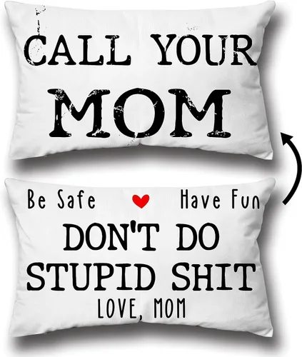 Vista 7 de Funda de almohada decorativa reversible con texto en inglés "Call Your Papa Be Safe Have Fun Don't Do Stupid" de 12 x 20 pulgadas, funda de cojín