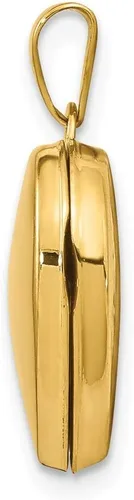 Vista 2 de Medallón de corazón liso de oro amarillo de 14 quilates 0.787x0.591 in, Metal