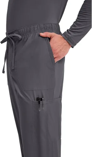 Vista 2 de Cherokee Scrubs for Men Tapered Leg Cargo Scrub Pants with Zip Fly, 5 Pockets Elastic Waist 2-Way Stretch & Easy Care WW190