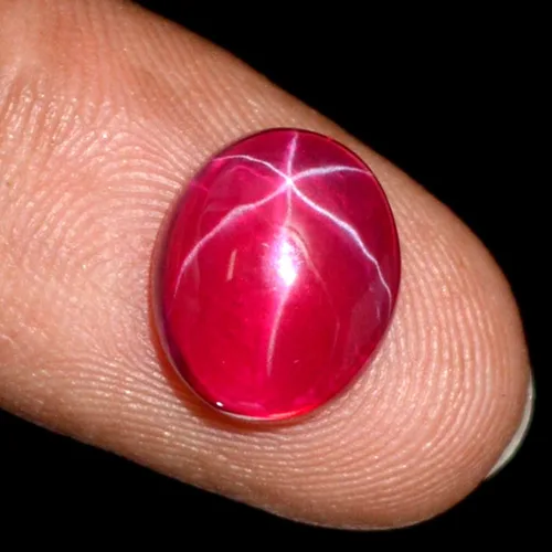 Vista 6 de GEMHUB Aproximadamente 500 quilates 6 rayos translúcidos rojos y rubí para anillo Piedra preciosa rojo