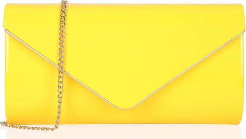 Vista 8 de Dexmay - Bolso de mano de piel de patente brillante para mujer, bolso de noche plegable