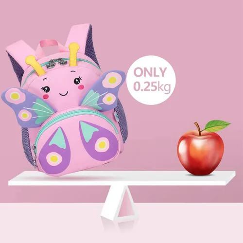 Vista 3 de CAMTOP Bonita mochila para niños pequeños, bolsa escolar pequeña de animales de dibujos animados 3D, para niñas y niños, guardería de viaje, rosado