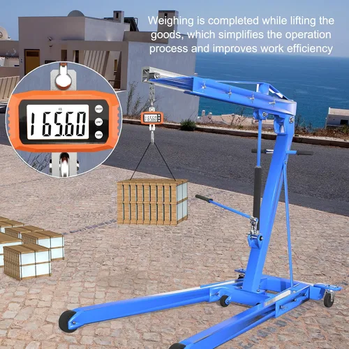 Vista 2 de Báscula digital de grúa y báscula colgante de 2,204.6 lbs - Mango de acero inoxidable de aluminio Multiuso para gimnasio, caza, viajes